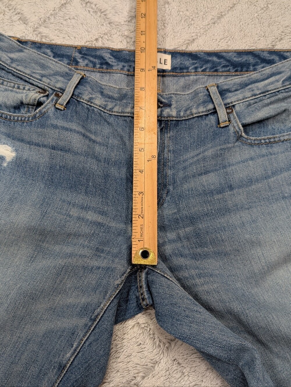 Able Jeans Womens 28 Blue Slouch Low Rise Cropped Baggy Cotton Blend Casual - Picture 5 of 10
